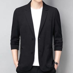 Herenpakken Blazers Black Blazers Katoenen linnen linnen jas Spring Summer Loose Gray Male Male Business Coat met lange mouwen Casual Luxury Man Blazer 230322