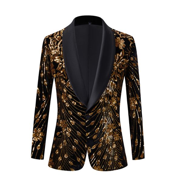 Costumes pour hommes Blazers Noir Brillant Or Paillettes Glitter Embelli Blazer Veste Discothèque Costume De Bal Rouge Hommes Costume Homme Scène Vêtements Pour Chanteurs 230919