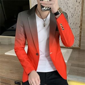 Costumes pour hommes Blazers Blazer Fot Spring Male Gradient Suit Veste Masculino Korean Style Slim Fit Casual Fashion Trend Robe 220826