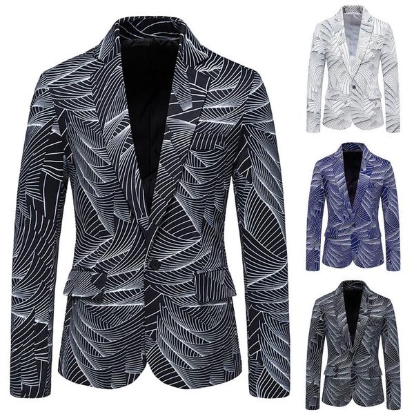 Costumes pour hommes Blazers Blazer Men de veste d'impression florale Business Business Party Prom Wedding Élégant Tuxedo Hombre Vestes