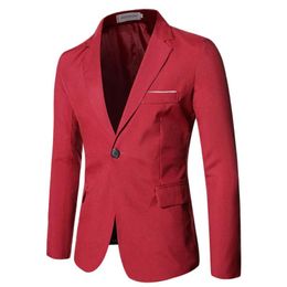 Trajes para hombres Blazers Blazer Hombres Slim Fit Traje casual para hombres Versión coreana Padrino Novio Boda Ocupación de negocios -5XMen's