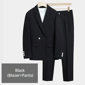 Herenkostuums Blazers BlazerPants Hoge kwaliteit mode casual herenkostuum Koreaanse stijl Slanke jas Broek 2-delige set Trouwjurk Feest S-5XL 231115