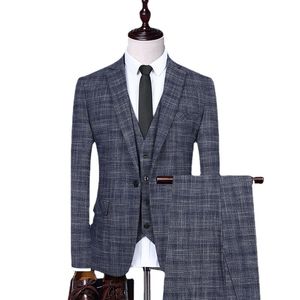 Costumes pour hommes Blazers Boutique Blazer Gilet Pantalon Style Italien Élégant Mode Affaires Casual Gentleman Robe Confortable 3 Pièces Ensemble 221121