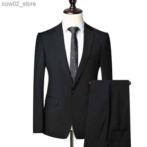 Herenpakken Blazers Boutique S-7XL (blazer + broek) Herenpak Mode Zakelijk Italiaanse stijl Heren Casual trouwjurk Formeel 2-delige set Q230103