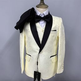 Herenpakken Blazers Boy 3 PCS Pak Set Jacked Jacket Pants Vest Fashion Children's Boutique Wedding Man Formal Dress Coat 221202