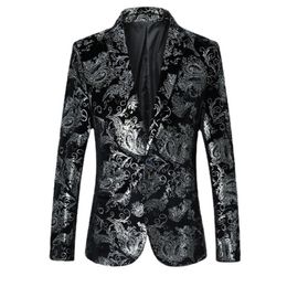 Trajes de hombre Blazers Ropa de marca Gold Susiness Blazer Trend Male Slim Suit Jacket Nightclub Hosted Party Dress Traje de ocio para hombres Talla S-5XL 230808