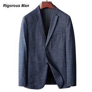 Herenkostuums Blazers Merk Hoogwaardige zakelijke casual herenblazer Lente Herfst Italiaanse katoenen lijntextuur Jeugdpak Jas Koreaanse herenkleding 230808