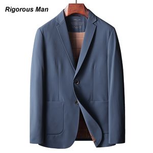 Herenkostuums Blazers Merk Hoogwaardige luxe zakelijke herenblazer Lente Herfst Dunne stijl Effen kleur Micro-elastisch IJzervrij Jeugdherenblazer 230808