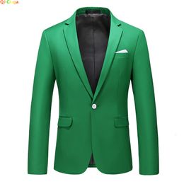 Trajes de hombre Blazers Chaqueta de traje verde brillante Elegante chaqueta delgada Vestido de fiesta de boda Abrigo adecuado para todas las estaciones Tamaño grande 5XL 6XL 230720