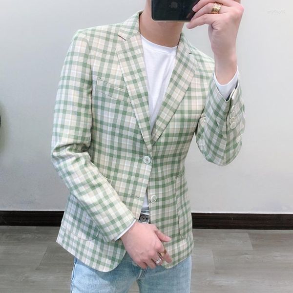 Costumes pour hommes Blazers Business Casual Hombre Formal Party Wedding Men Stylish For Lattice Mens Blazer Suit Jacket