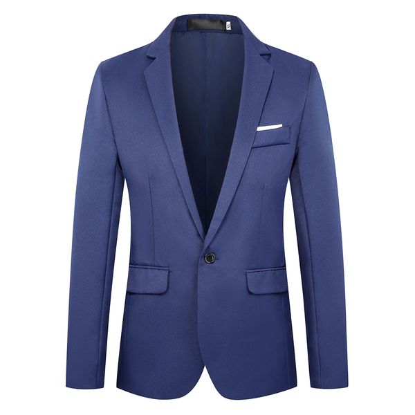 Costumes masculins Blazers Business Cost Mariding Cost for Men Luxury Luxury Lapel Collars Tops One Button Designer Vestes