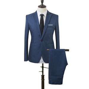 Herenpakken blazers zakelijke pakken voor mannen formele slanke fit kantoor werkkleding enkele knop v-neck tuxedos pak pant kleren zijn aan de kleine kant 220909