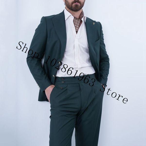 Costumes pour hommes Blazers Casual Hommes Slim Fit Revers Deux Boutons 2 Pièces Blazer Pantalon Marié Fête De Mariage Tuxedos Trajes De Hombre 230915