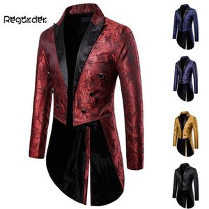 Herenpakken Blazers Charme herenrok Lange jas Goth Steampunk Fit pak Vest Jas Cosplay Praty Single Breasted Swa2616