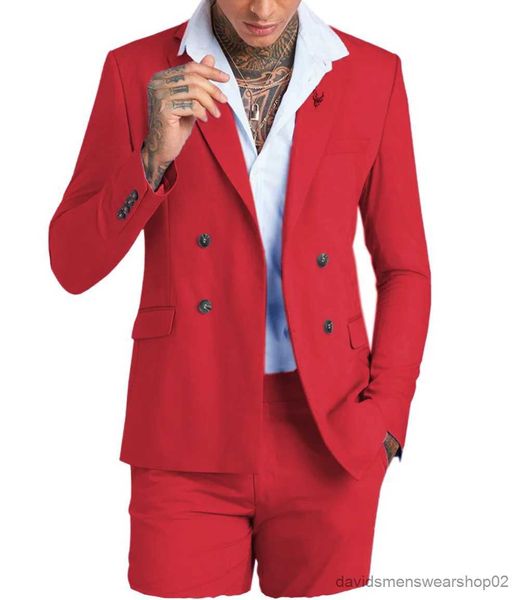 Costumes pour hommes Blazers classiques blancs costumes pour hommes deux pièces revers bureau d'affaires Campus voyage taille de couleur personnalisée (Blazer + pantalon)