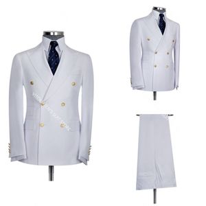 Trajes de hombre Blazers Clásico Blanco Color sólido Trajes de hombre Blazer de solapa en pico Cu 220823