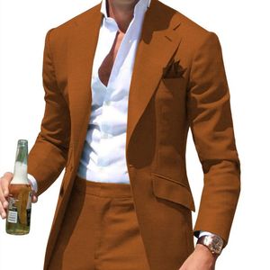 Costumes pour hommes Blazers Collar Suit Slim Fit Notched Green Mens Suit Blazers Vestes Pantal