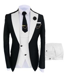 Trajes para hombres Blazers Disfraz Homme Partido de lujo Traje para hombres Groomsmen Fit Regular Tuxedo 3 Peice Set JackettroUsersVest 230313