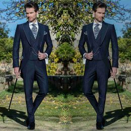 Costumes masculins Blazers Custom Design Mens Cost Trois pièces Tuxedos Slim Fit Business Groom Suit pour les mariages Party Business Wear L230914