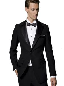 Trajes para hombres Blazers Trajes para hombres negros por encargo Slim Fit Padrinos de boda Solapa Blazer Pantalones Boda Prom Esmoquin Trajes de hombre Chaqueta Pantalones 231127