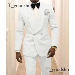 Men S Suits Blazers Custom Made Groomsmen White Pattern Bruidegom Tuxedos Shawl Rapel 2pcs Wedding Man Jacket broek Kostuum Homme 230407 995