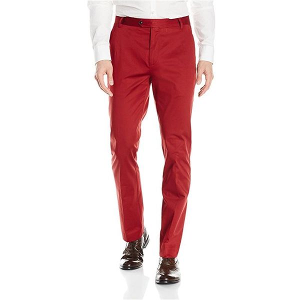 Costumes pour hommes Blazers Style sur mesure Costume pour hommes Pantalon de costume en coton extensible conique à devant plat pour hommes