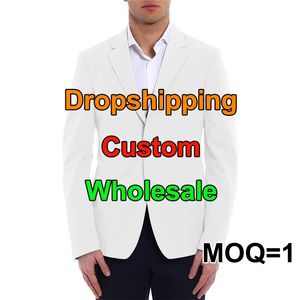 Herenpakken Blazers Op maat gemaakte herenblazers Mode pak DIY Uw ontwerp Jas Casual Slim Fit Blazer 3D Print Jas Heren Drop Groothandel 231017