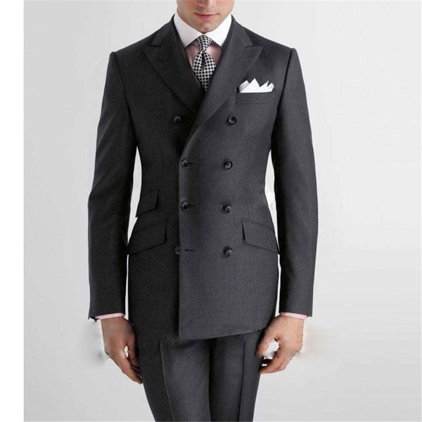 Costumes pour hommes Blazers Mode Noir Hommes Slim Fit Formel Business Blazer Double Boutonnage Mariage Marié Tuxedo 2 Pièces Veste Pantalon Costume Homme 230915