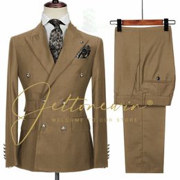 Costumes pour hommes Blazers Design de mode hommes costumes Costume d'affaires Homme robe de mariée marié smoking Terno Slim Fit bal Double boutonnage Blazer 230912