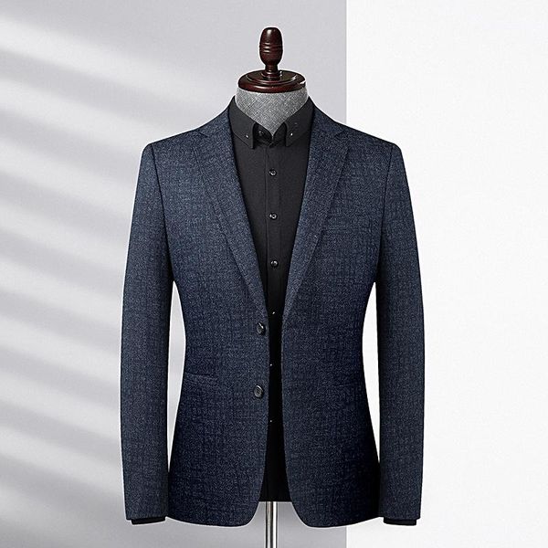 Trajes de hombre Blazers Marca de diseñador de moda Chaqueta coreana de grado superior Chaqueta de ajuste regular informal para hombres Elegante traje de boda Abrigo Ropa