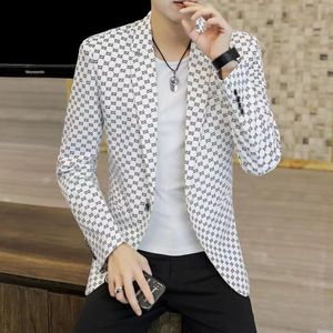 Trajes de hombre Blazers Diseñador de moda Hombre Clásico Casual estampado floral Chaqueta de lujo Marca Manga larga Hombres Abrigos delgados