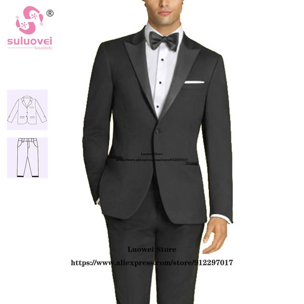 Trajes para hombres Blazers Moda ed Solapa Esmoquin para hombres Slim Fit 2 piezas Pantalones Conjunto Formal Novio Boda Fiesta Prom Un botón Blazer Masculino 230915