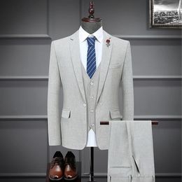 Herenkostuums Blazers Mode Bruidegom Trouwjurkkostuums / Heren Casual Zakelijk 3-delige set Jasje Jas Broeken Blazers Broeken Vest 231116