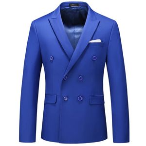 Herenpakken blazers mode heren casual boutique zakelijke vaste kleur dubbele borsten pak jas blazers jas 220826