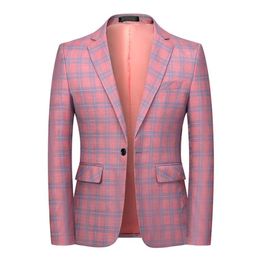 Men S Suits Blazers Fashion Spring en Autumn Casual Men Plaid Cotton Slim Engeland pak Blaser Masculino mannelijke jas s 6xl 230313