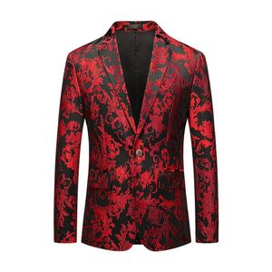 Herenpakken Blazers Floral Party Jurk Pak Luxe Geborduurde Bruiloft Blazer Diner Tuxedo Jacket