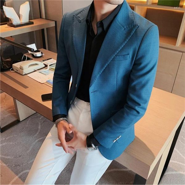 Trajes para hombres Blazers para hombres Slim Fit Novio Traje de boda Chaquetas Color puro Clásico Chaqueta informal para hombre Vestido de esmoquin de ocio de negocios