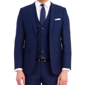 Herenpakken Blazers Formele gebeurtenis Royal Blue Prom Men Suit voor bruiloft bruidegom Tuxedos Groomsmen Blazer eenvoudige stijlvolle 3Pieces (jaspan