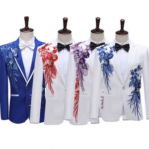 Trajes para hombres Blazers Serie G N Blazer para hombres Hermoso patrón floral lila púrpura Esmoquin 3 piezas Traje de fiesta formal Homme Slim Fit 231114