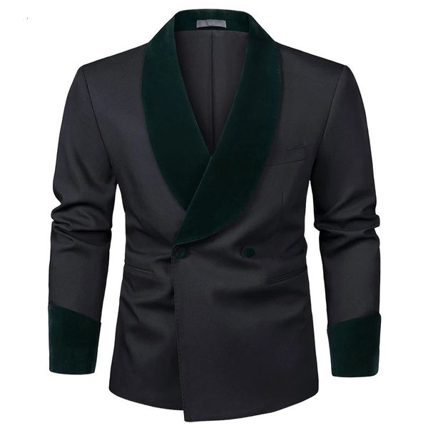 Costumes pour hommes Blazers vert fruit col noir costume occidental costume pour hommes robe de mariée costume pour hommes 231110