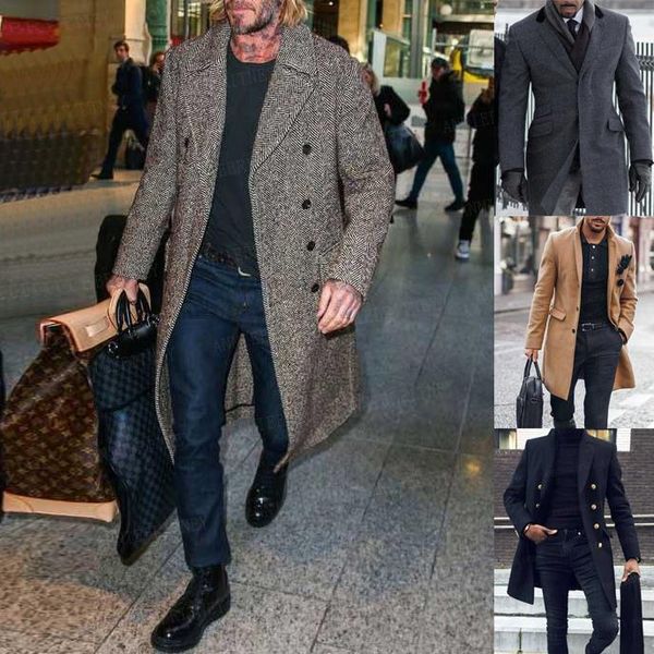 Trajes masculinos blazers chaqueta gris tweed hombres personalizados invierno otoño otoño fit overbone hemorbone marca de doble pecho blazer negra casual para