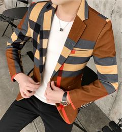 Herenpakken Blazers Hoogwaardige Koreaanse versie Fashion Casual Business Work Party Shopping Travel Party Man Jurk Men's Slim Suit Jack 230329