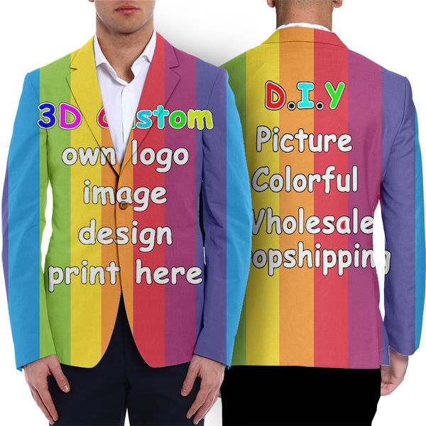 Costumes pour hommes Blazers IFPD personnalisé impression 3D Blazer hommes veste bricolage votre conception Pieture mode grande taille dame manteau goutte en gros 230725