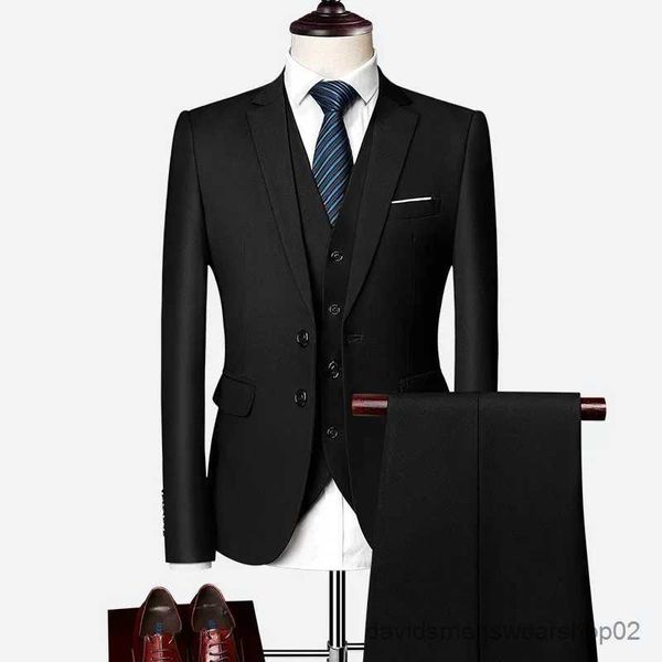 Suisse pour hommes Blazers Jacket + Pant + Vest / 2023 Nouveaux hommes Business Slim Costs Robe de mariée trois pièces Blazers Codeurs Tableau de gilet