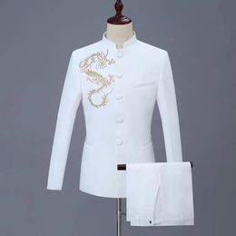 Trajes para hombres Blazers Jacketpants Gold Sequnined Men Blazers Estilo inglés Trajes casuales elegantes vestido Traje de fiesta de boda Bar cantante trajes de escenario 231113