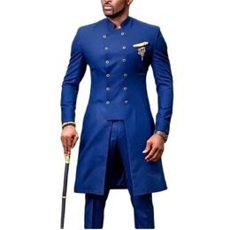 Costumes pour hommes Blazers JELTOIN Design africain Slim Fit hommes pour mariage marié Tuxedos bleu Royal marié homme bal fête Blaz250w