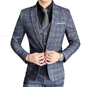 Costumes pour hommes Blazers grande taille S-5XL costume gilet pantalon commerce extérieur haut de gamme trois pièces costume rayé robe formelle Gentleman Business 231116