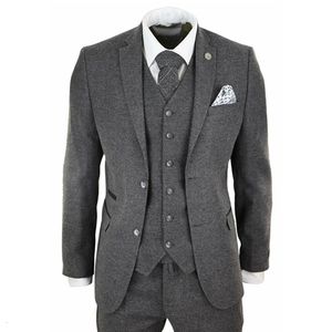 Costumes pour hommes Blazers Dernier Herringbone Tweed Hiver Suit Slim Fit Tailor Made Wedding Tuxedos Groom Formal Plus taille Blazer Costume 221201