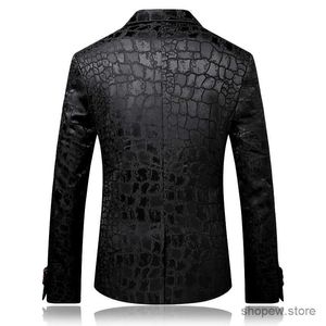 Herenpakken Blazers Luxe Jacquard Pak Mannen Zakelijk Banket Bruiloft Bruidegom Swallowtail Jurk Heren Slim Fit Blazers Broek Grote Maat 6XL