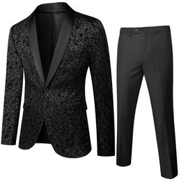 Heren zaken- en vrijetijdspak set heren Koreaanse versie slim fit bruiloft bruidegom jurk tweedelige set P230 231113